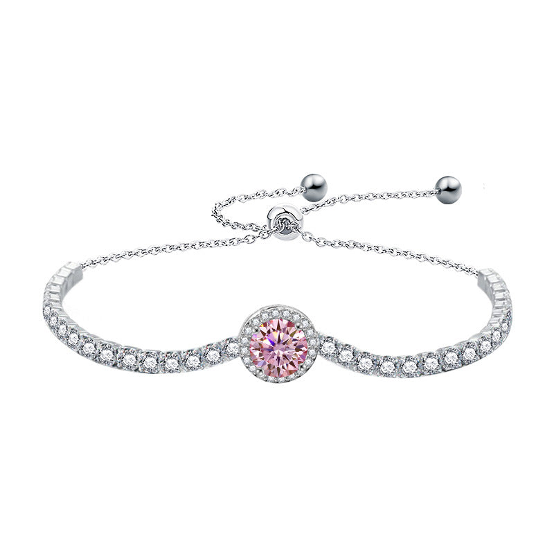 Cross-border 925 Sterling Silver Starry Sky Bracelet for Women, Light Luxury Niche Design Moissanite Jewelry