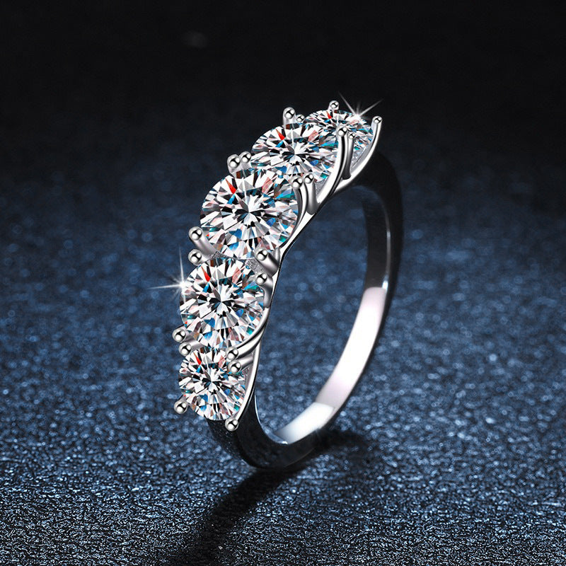 New European and American Rings for Women, Ins Style, Simple Cross-border Jewelry, Hot Selling 925 Sterling Silver Diamond Rings, Moissanite D Color