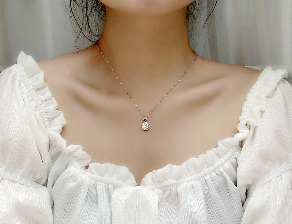 Original Perfume Bottle 925 Sterling Silver Clavicle Necklace Women's Niche Design Moissanite Pendant Autumn Creative Jewelry