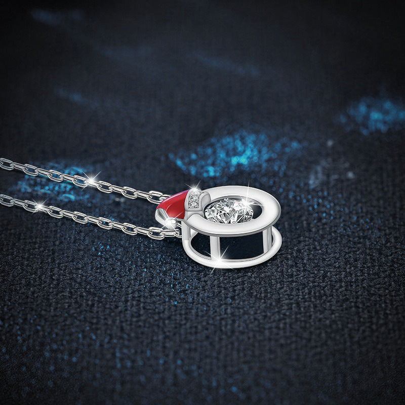 Delicate Christmas Necklace for Women, 925 Pure Silver, Colorfast, Moissanite Collar, Unique Collar Chain, European and American Accessories, Ins Gift