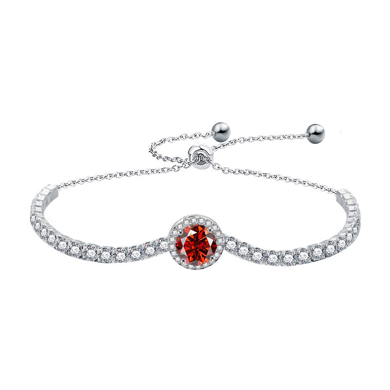Cross-border 925 Sterling Silver Starry Sky Bracelet for Women, Light Luxury Niche Design Moissanite Jewelry