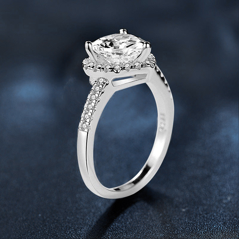 1 Carat Moissanite Ring 925 Sterling Silver Heart Diamond Ring Women's Heart Ring Jewelry with Certificate Proposal Wedding Gift