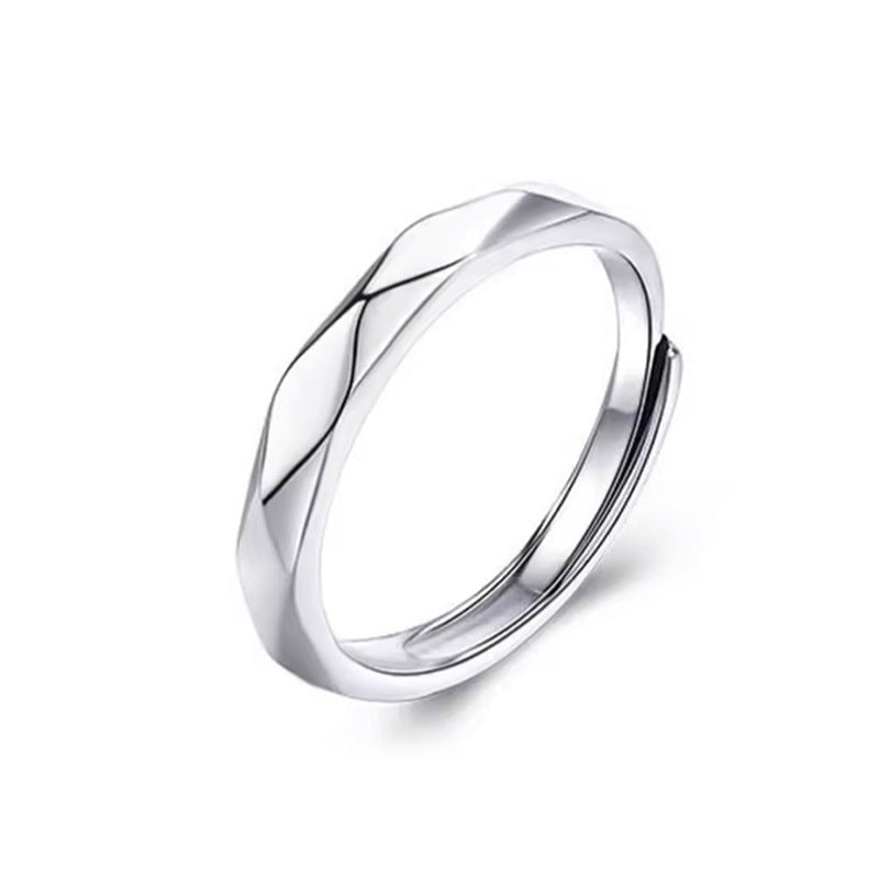 Couple Rings 925 Sterling Silver Moissanite Ring Minimalist Six-Prong Diamond Ring Plain Band Wedding Proposal Gift for Girlfriend