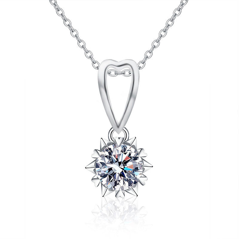 925 Silver Heart Moissanite Necklace, Colorfast, Women's Autumn Winter Luxury High-end Collar Chain, Ins Unique