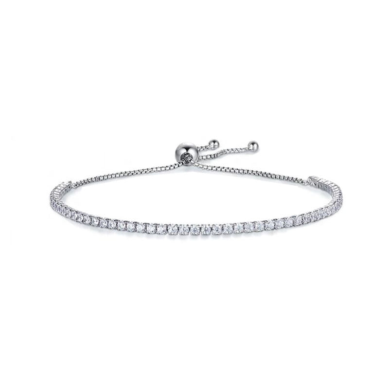 Moissanite jewelry, women's accessories, pure silver luxury jewelry, straight line diamond bracelet