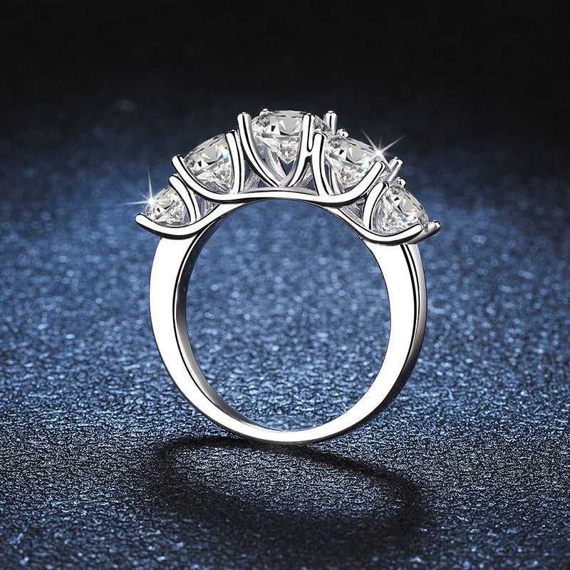 New European and American Rings for Women, Ins Style, Simple Cross-border Jewelry, Hot Selling 925 Sterling Silver Diamond Rings, Moissanite D Color