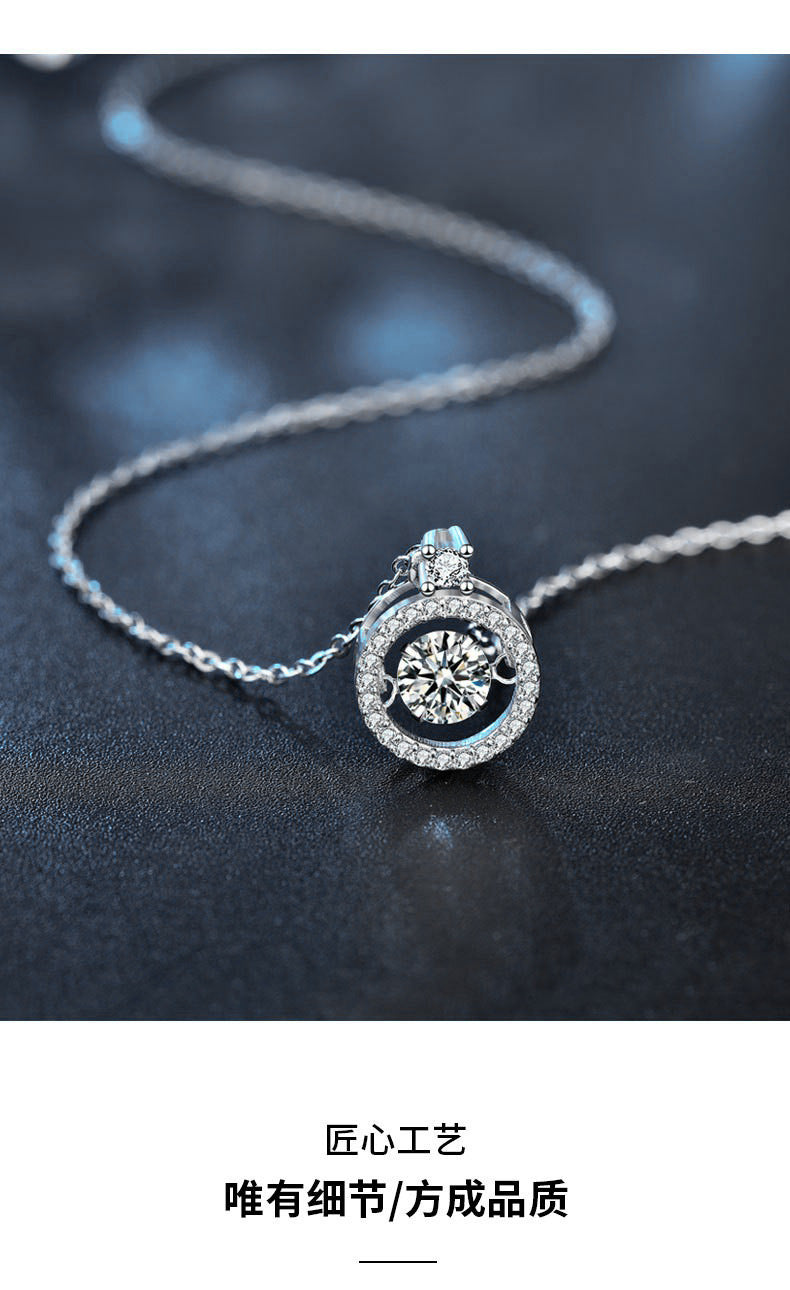 Moosan 925 Sterling Silver Necklace, Girls' Summer Basic Unique and Lively Heart Pendant Jewelry