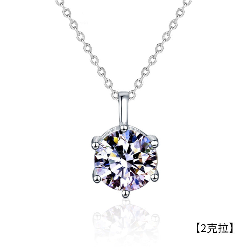 Moissanite 925 Sterling Silver Necklace Versatile Pendant Niche Design Jewelry Wholesale 520 Gift Accessories for Women
