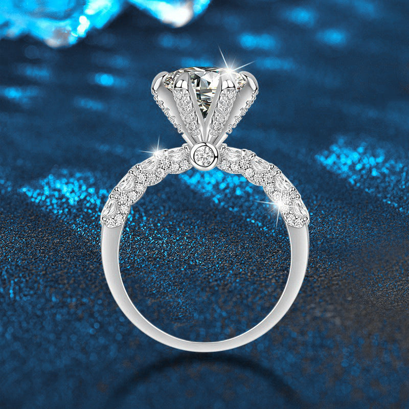 925 sterling silver moissanite diamond ring with 2 carats