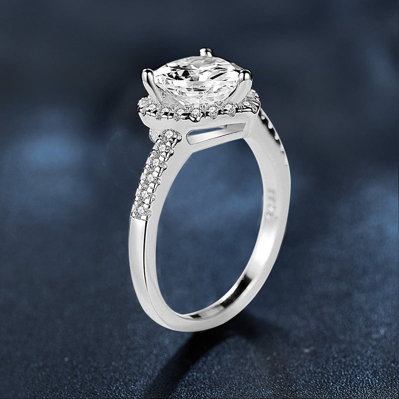 1 Carat Moissanite Ring 925 Sterling Silver Heart Diamond Ring Women's Heart Ring Jewelry with Certificate Proposal Wedding Gift