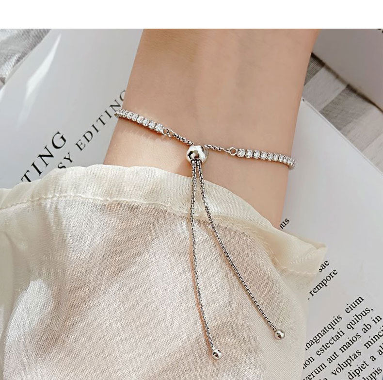 Moissanite jewelry, women's accessories, pure silver luxury jewelry, straight line diamond bracelet