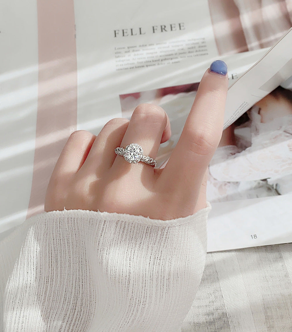 Original 925 Sterling Silver Ring, Moissanite Mermaid Princess Open Ring, Unique Couple Ring, 1 Carat Unique Jewelry
