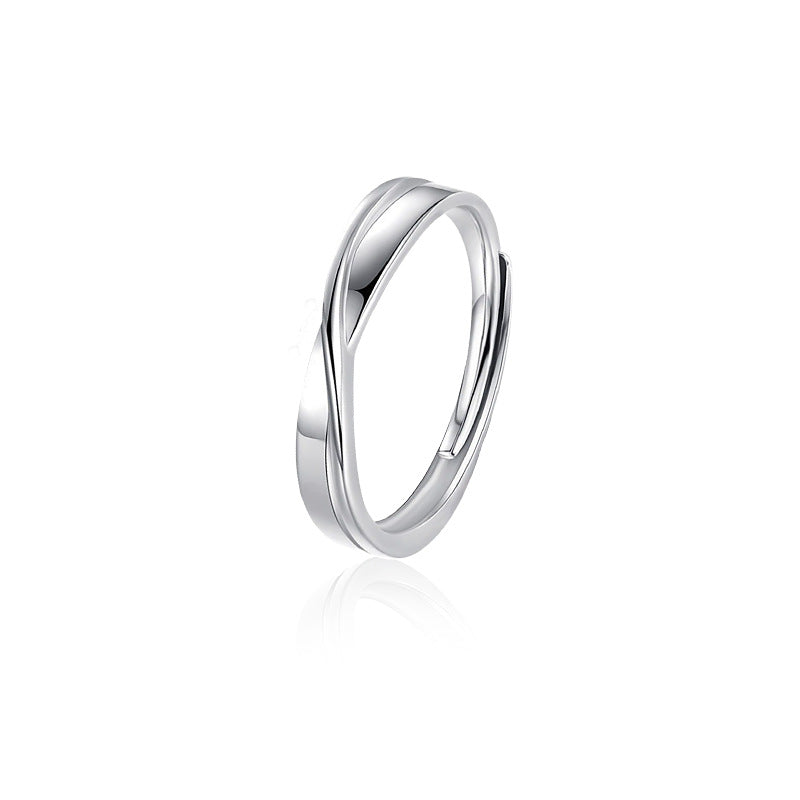 925 Silver Möbius Ring Couple Ring Simple Ins Style Moissanite Wedding Ring Valentine's Day Gift for Men and Women