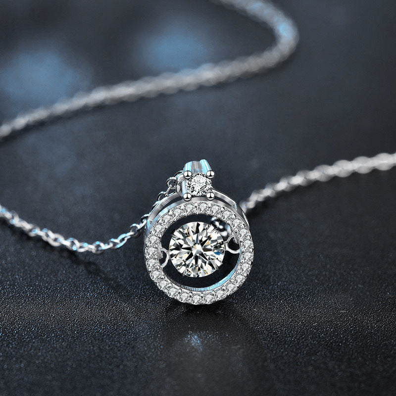 Moosan 925 Sterling Silver Necklace, Girls' Summer Basic Unique and Lively Heart Pendant Jewelry