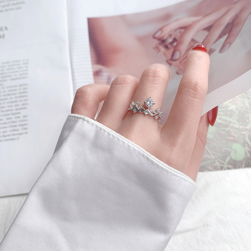 Original Princess and Knight Couple Rings Moissanite S925 Sterling Silver Rings Open Wedding Rings Jewelry Engraving