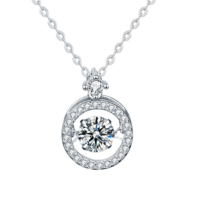 Moosan 925 Sterling Silver Necklace, Girls' Summer Basic Unique and Lively Heart Pendant Jewelry