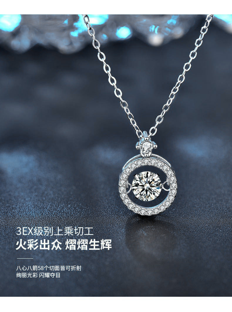 Moosan 925 Sterling Silver Necklace, Girls' Summer Basic Unique and Lively Heart Pendant Jewelry