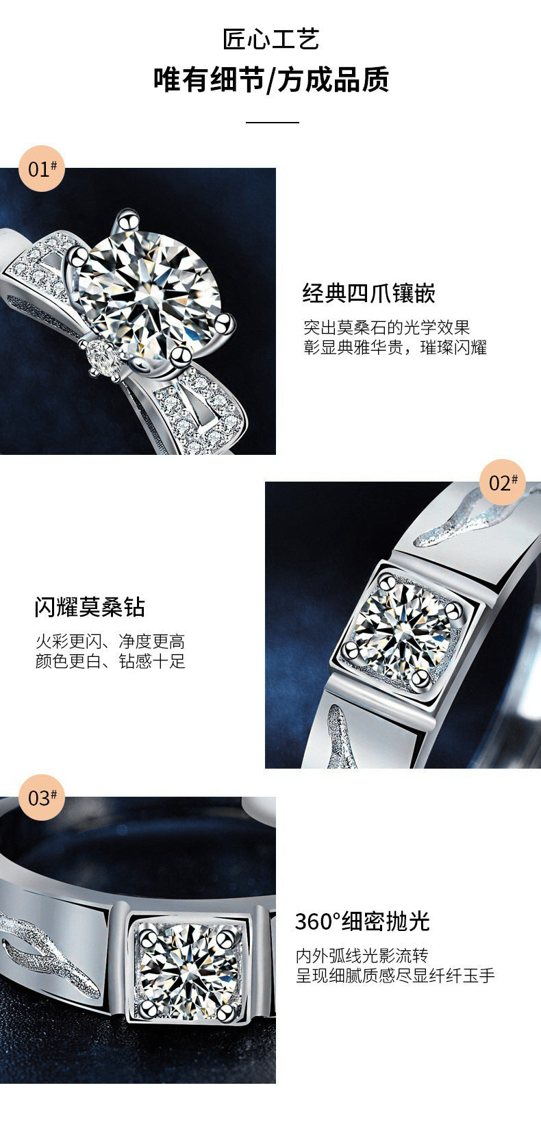 "With You, Deer" Couple Rings Wholesale 925 Sterling Silver Moissanite Simulated Diamond Christmas Jewelry Open Bracelet