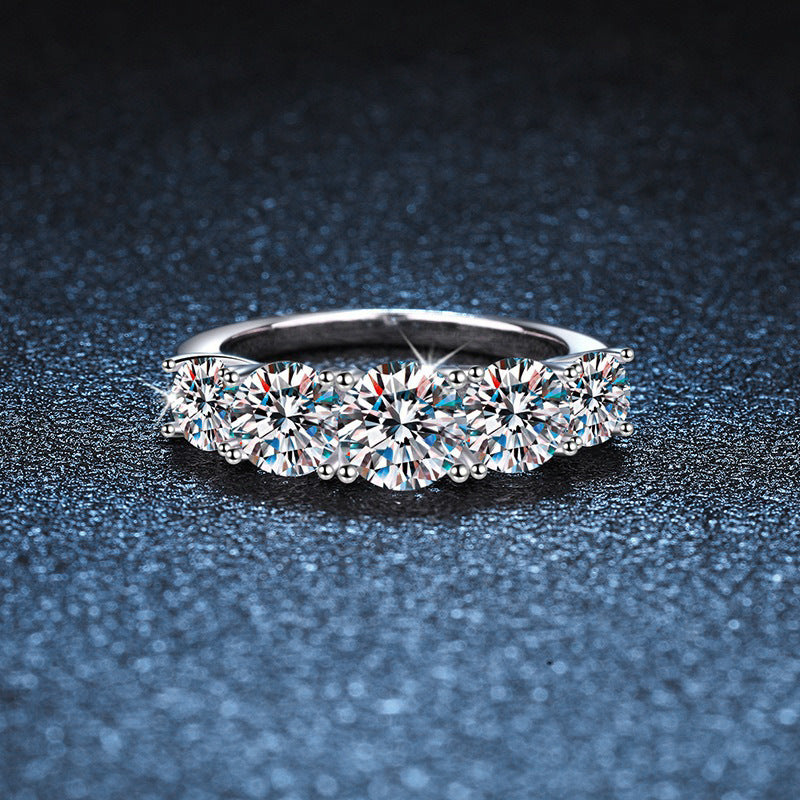 New European and American Rings for Women, Ins Style, Simple Cross-border Jewelry, Hot Selling 925 Sterling Silver Diamond Rings, Moissanite D Color