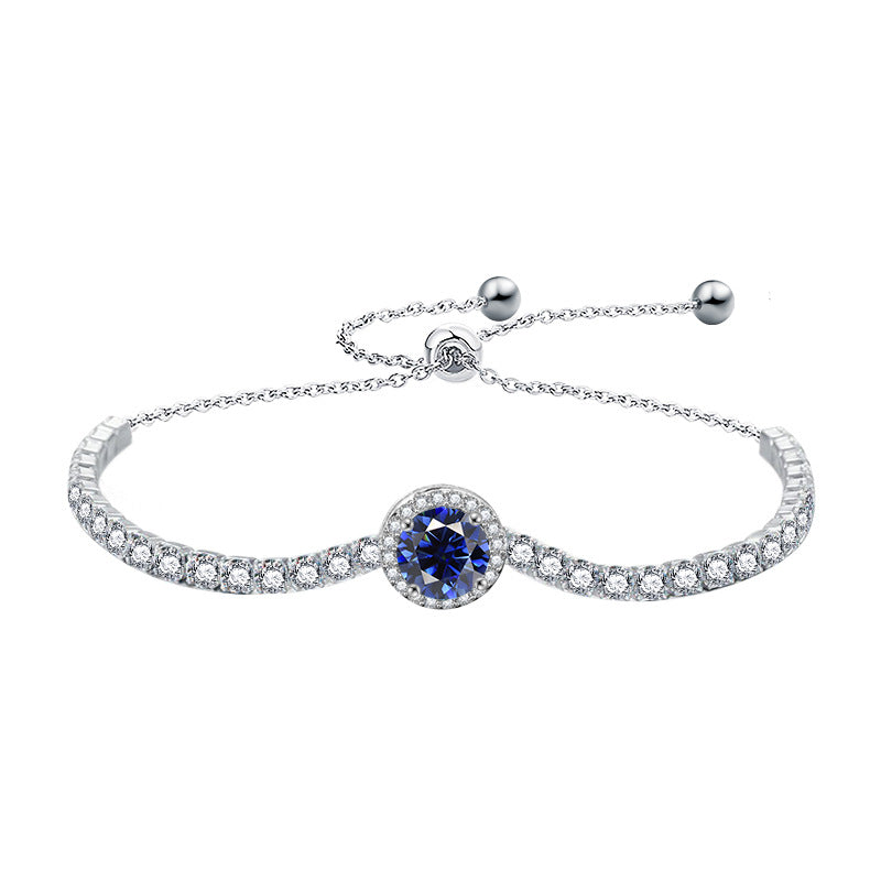 Cross-border 925 Sterling Silver Starry Sky Bracelet for Women, Light Luxury Niche Design Moissanite Jewelry