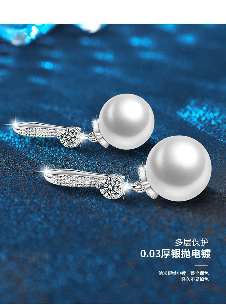 Pearl Earring 925 Sterling Silver Moissanite Drop Earrings High-end Tassel Long Earrings