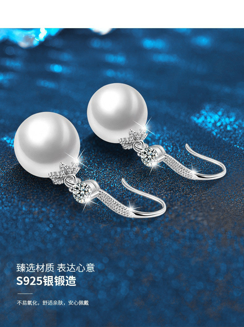 Pearl Earring 925 Sterling Silver Moissanite Drop Earrings High-end Tassel Long Earrings