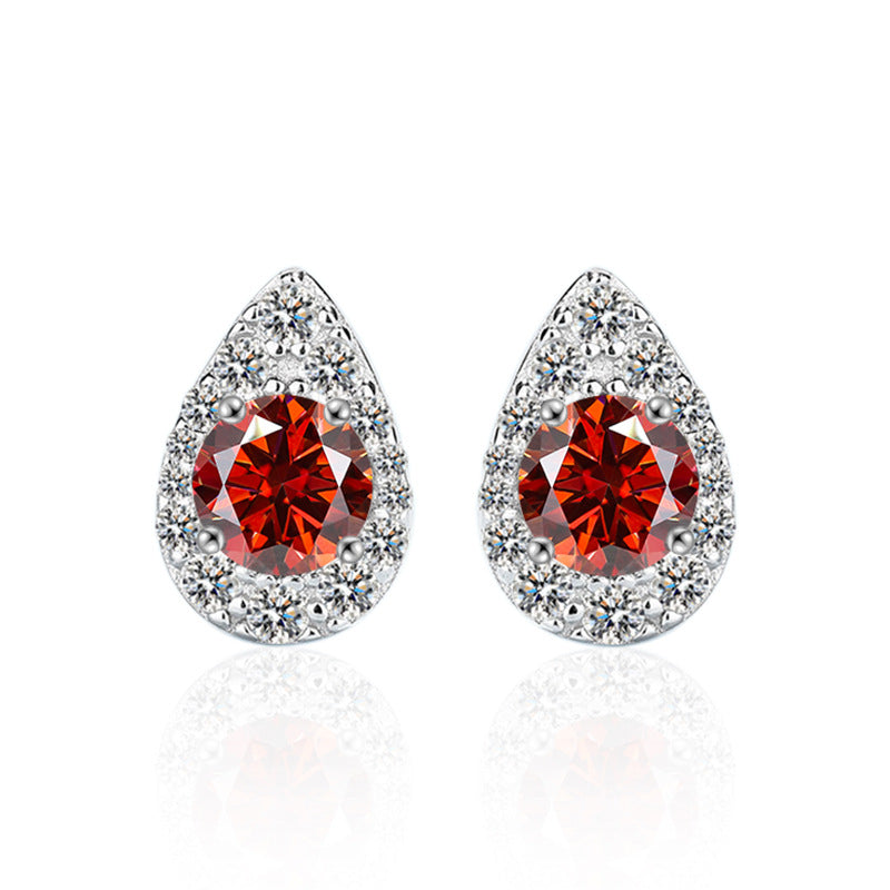 Dropping Earrings 925 Pure Silver High-end Simple Stylish Moissanite Earrings 50 Points D Color Silver Earrings