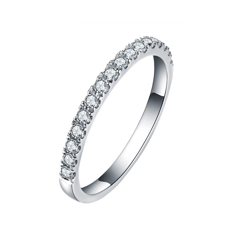 Simple Diamond Ring for Japan and South Korea, 925 Silver Moissanite Ring, Cold Ins Diamond Personal Ring, Women's Tail Ring