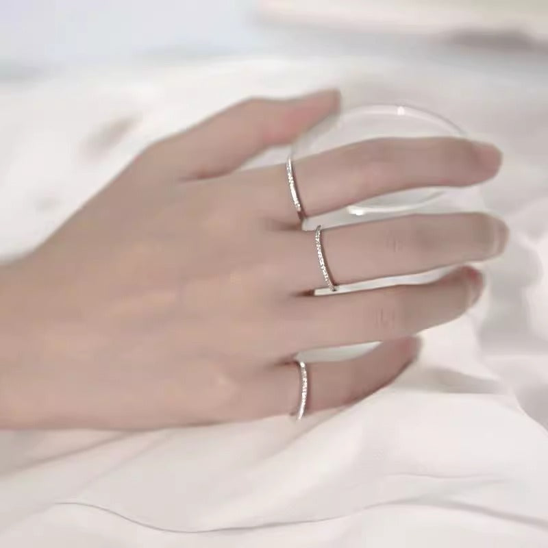 Simple Diamond Ring for Japan and South Korea, 925 Silver Moissanite Ring, Cold Ins Diamond Personal Ring, Women's Tail Ring