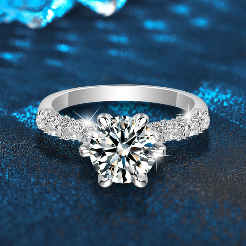 925 sterling silver moissanite diamond ring with 2 carats