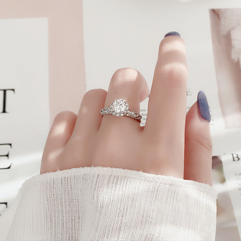 Original 925 Sterling Silver Ring, Moissanite Mermaid Princess Open Ring, Unique Couple Ring, 1 Carat Unique Jewelry