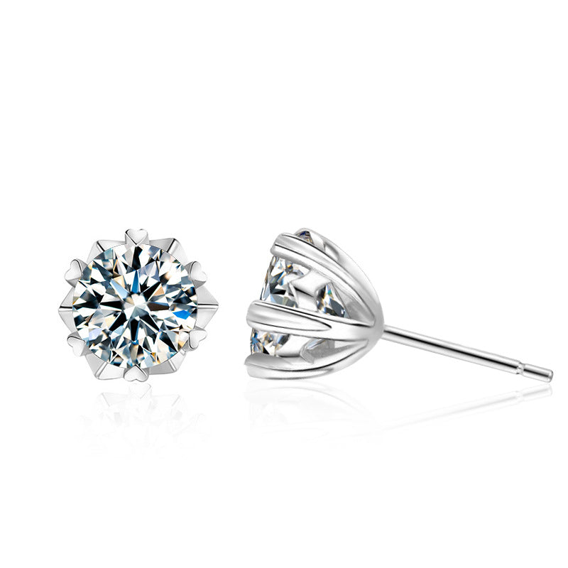 925 Silver Moissanite Snowflake Earrings, Luxurious and Unique Design Earrings, Christmas Accessories