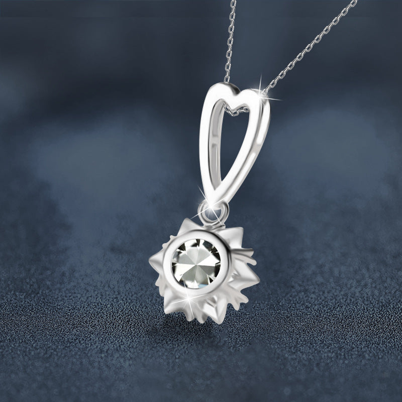 925 Silver Heart Moissanite Necklace, Colorfast, Women's Autumn Winter Luxury High-end Collar Chain, Ins Unique