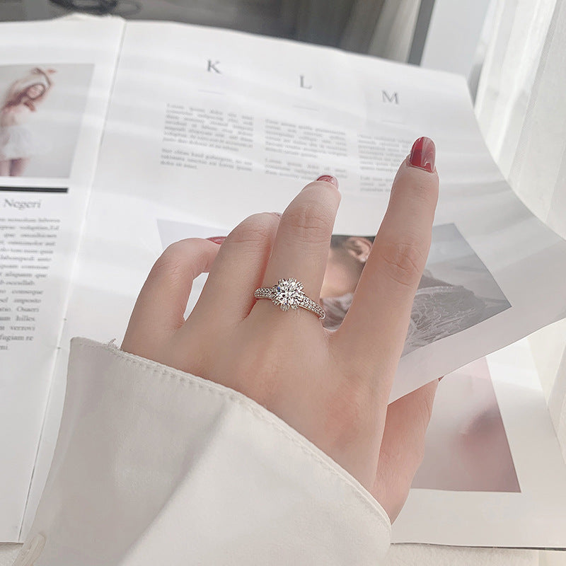 Crowned with love 925 silver moissanite engagement wedding ring single ring for women