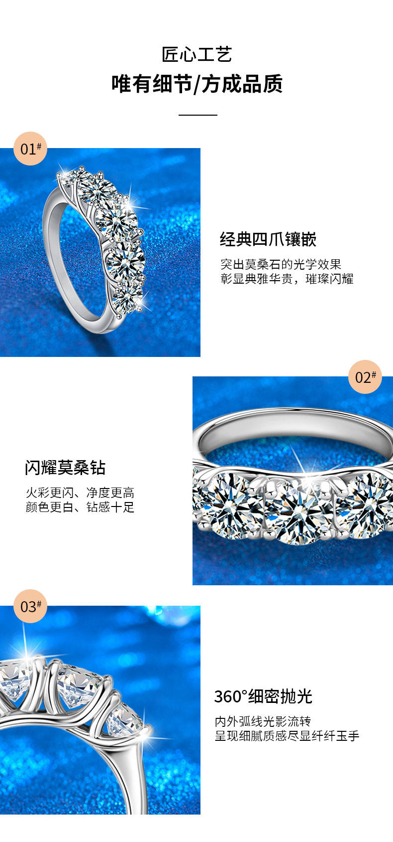 New European and American Rings for Women, Ins Style, Simple Cross-border Jewelry, Hot Selling 925 Sterling Silver Diamond Rings, Moissanite D Color