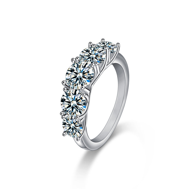 New European and American Rings for Women, Ins Style, Simple Cross-border Jewelry, Hot Selling 925 Sterling Silver Diamond Rings, Moissanite D Color