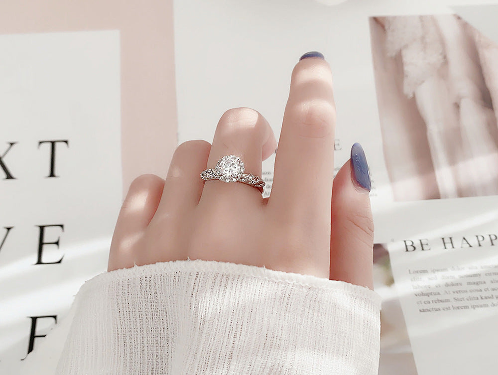 Original 925 Sterling Silver Ring, Moissanite Mermaid Princess Open Ring, Unique Couple Ring, 1 Carat Unique Jewelry