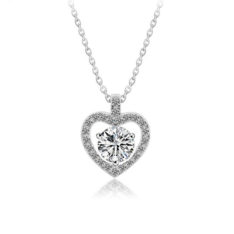 925 Silver Heart Necklace, Versatile and Unique Design, Moissanite Collar Pendant, Ins Gift for Girlfriend, Bridal Jewelry