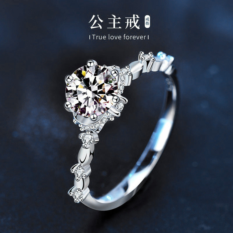 Bridal Bouquet Ring for Women 1 Carat 925 Sterling Silver Setting Moissanite Ring Holder Floral Minimalist Jewelry