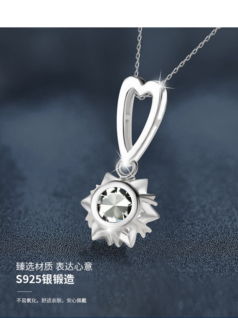 925 Silver Heart Moissanite Necklace, Colorfast, Women's Autumn Winter Luxury High-end Collar Chain, Ins Unique