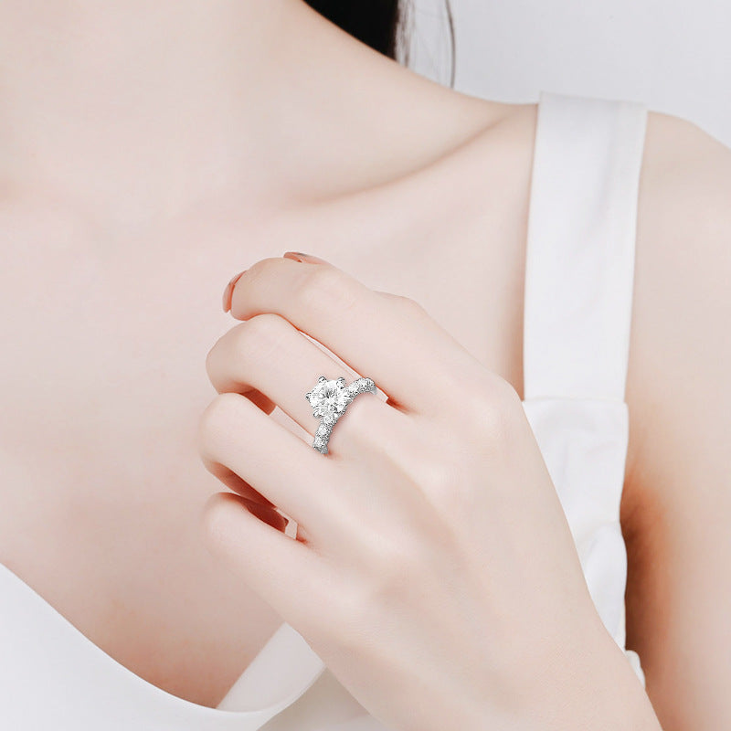 925 sterling silver moissanite diamond ring with 2 carats