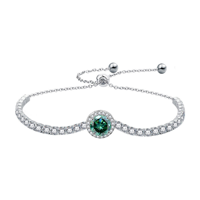 Cross-border 925 Sterling Silver Starry Sky Bracelet for Women, Light Luxury Niche Design Moissanite Jewelry