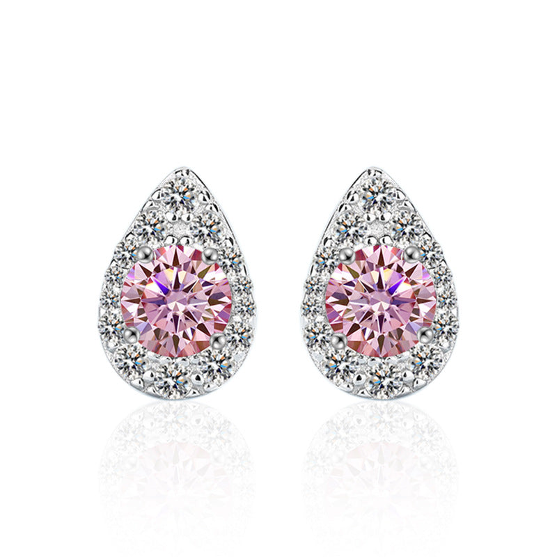 Dropping Earrings 925 Pure Silver High-end Simple Stylish Moissanite Earrings 50 Points D Color Silver Earrings