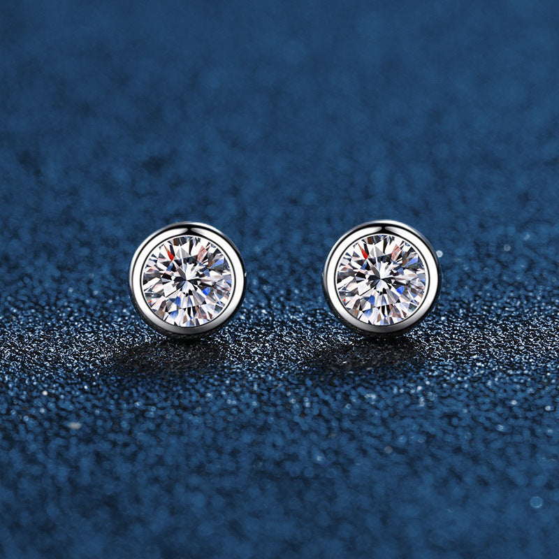 Classic s925 Sterling Silver Bubble Earrings Silver Needle High-end Luxurious Round Zircon Earrings Ear Jewelry ins