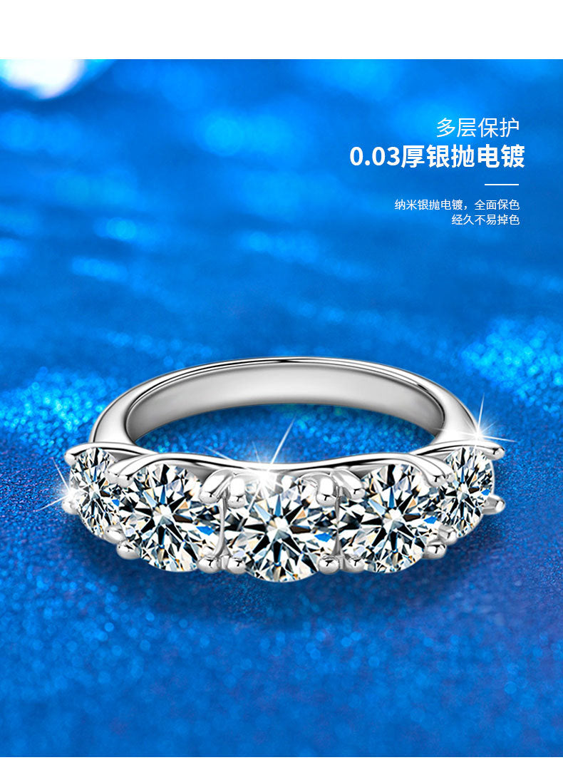 New European and American Rings for Women, Ins Style, Simple Cross-border Jewelry, Hot Selling 925 Sterling Silver Diamond Rings, Moissanite D Color