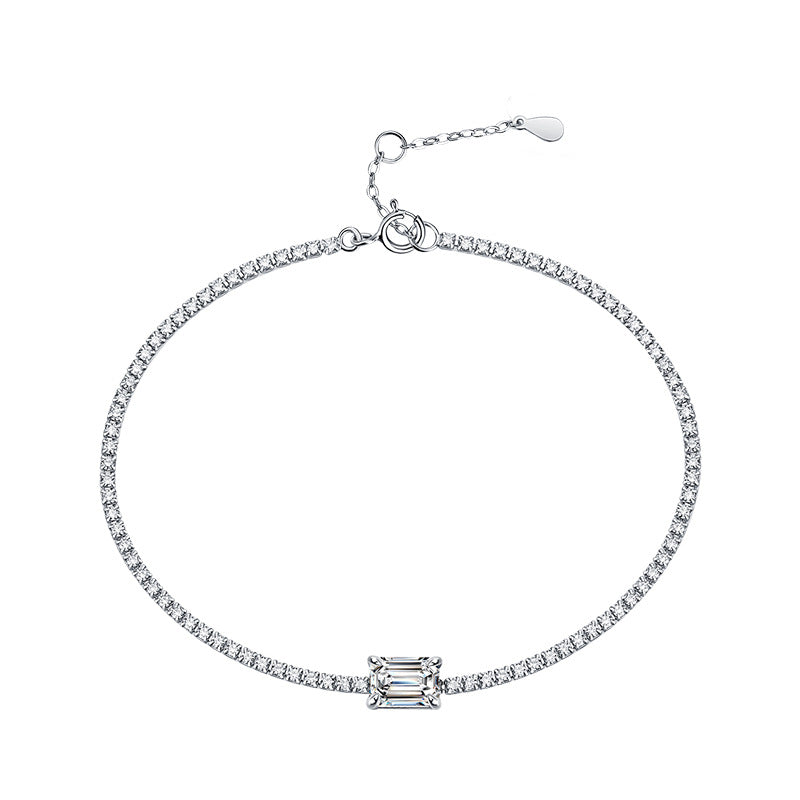 S925 Sterling Silver Moissanite Aurora Bracelet Women's Niche High-End Minimalist Cross-Border Hot-Selling Jewelry Manufacturer Wholesale