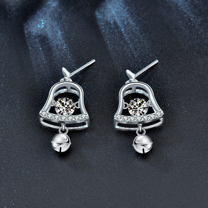Mossianite Christmas Bell Earrings Stylish Tassel High-end Earrings 925 Pure Silver Cross-border Earrings