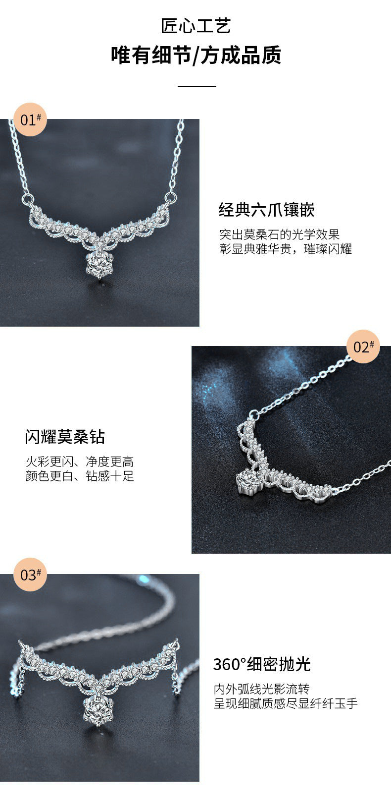 A deer with you necklace, ins unique design, 925 pure silver, moissanite, forest style deer antler pendant set chain, Christmas decoration
