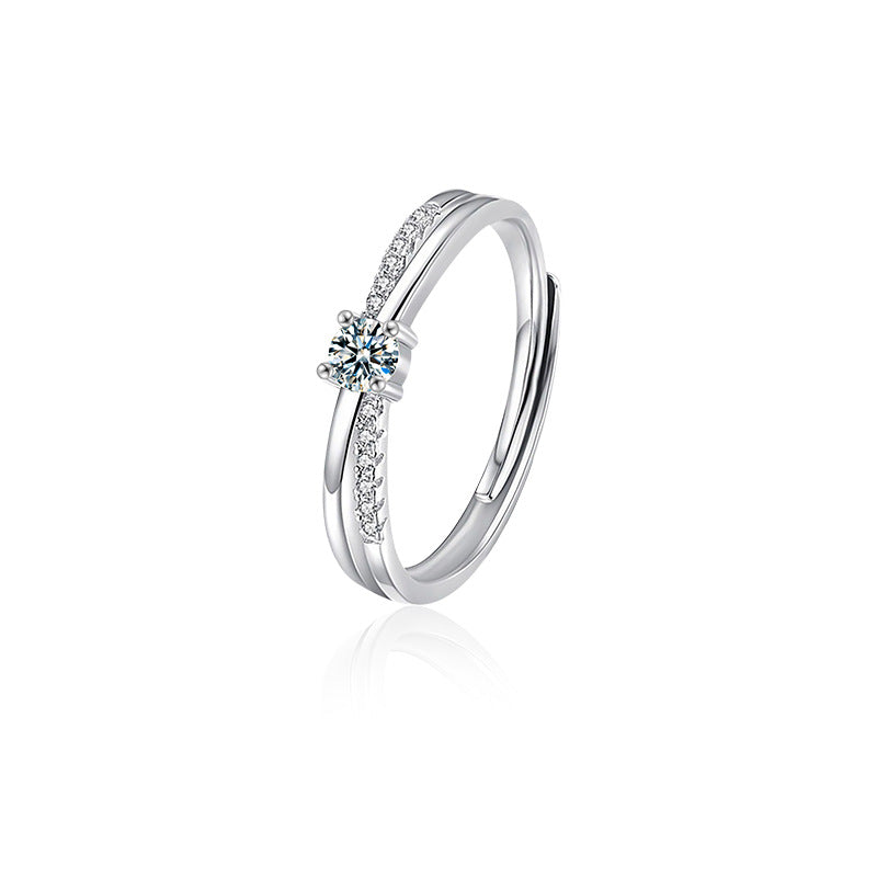 925 Silver Möbius Ring Couple Ring Simple Ins Style Moissanite Wedding Ring Valentine's Day Gift for Men and Women
