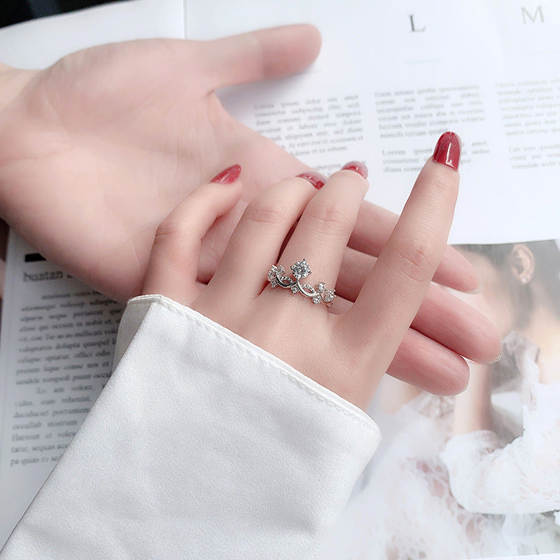 Original Princess and Knight Couple Rings Moissanite S925 Sterling Silver Rings Open Wedding Rings Jewelry Engraving